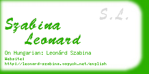 szabina leonard business card